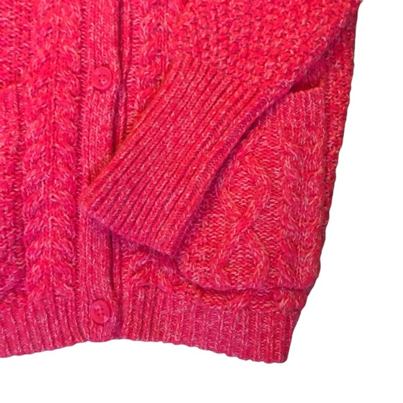 Aeropostale S Pink Cable Knit Cardigan Sweater - Picture 3 of 5